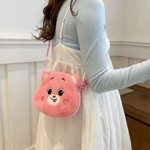 Love bear plush kids shoulder bag